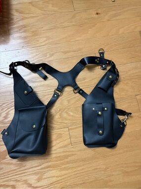 Black Dual Holster Crossbody Utility Harness Bag